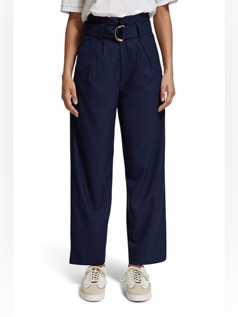 Scotch & Soda Dark Blue Daisy Trousers with Gold Accent